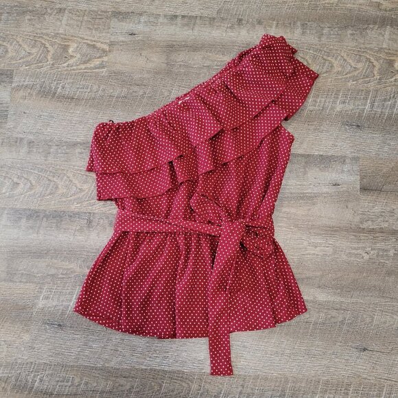 MAEVE | Anthropologie Rita Ruffled One-Shoulder Top Asymmetrical Blouse | Sz. S - Picture 4 of 8